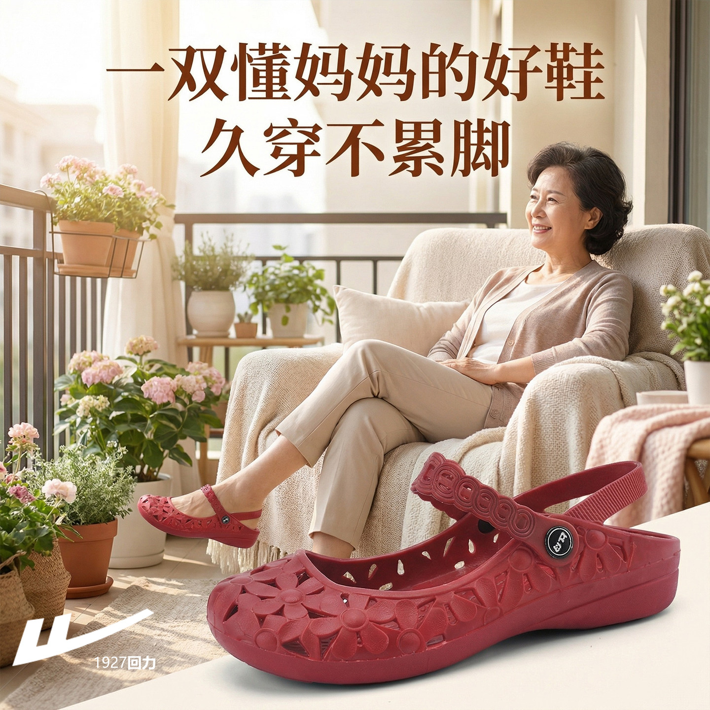 回力中年妈妈拖鞋外穿轻便款凉鞋