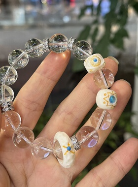 原创白水晶清新手串新款
