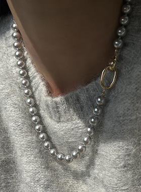 贝珠珍珠锁骨链高级感项链