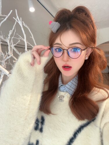 CDLM陈大刘芒 2024新款TR90圆框防蓝光眼镜女素颜平光镜可配度数