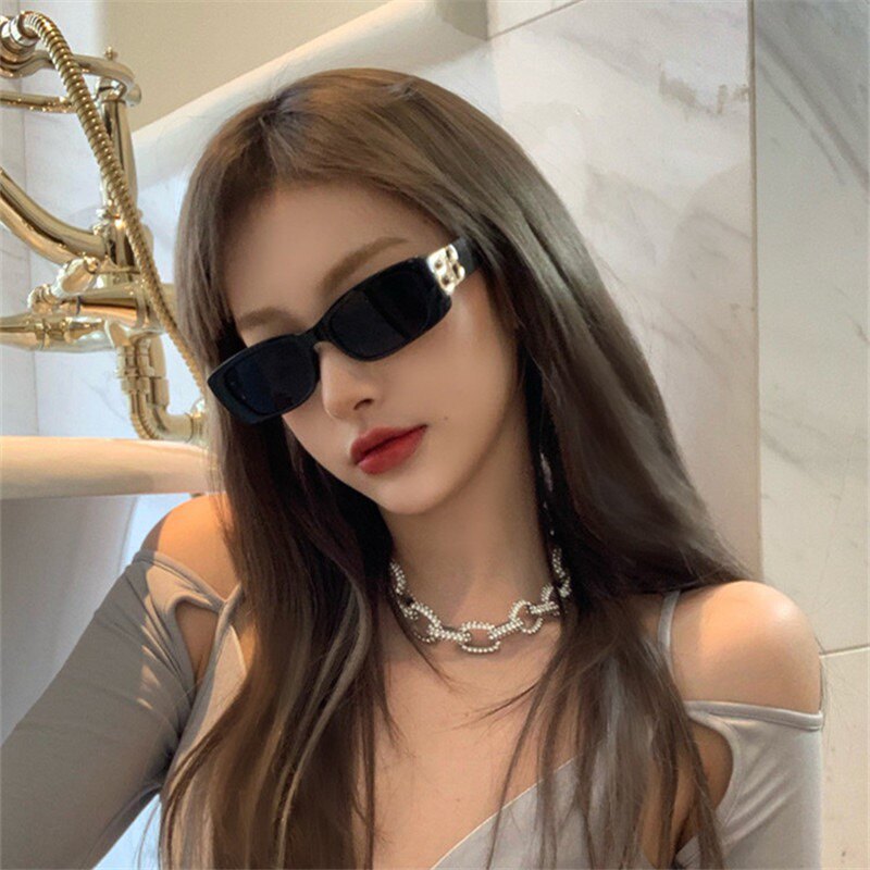 CDLM陈大刘芒 欧美复古方形墨镜欧美小脸辣妹太阳镜简约蹦迪眼镜