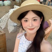 CDLM陈大刘芒 法式 蕾丝蝴蝶结草帽女夏海边沙滩大帽檐平顶太阳帽