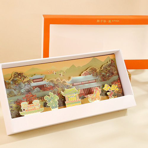 苏州园林景区金属书签文创礼盒装