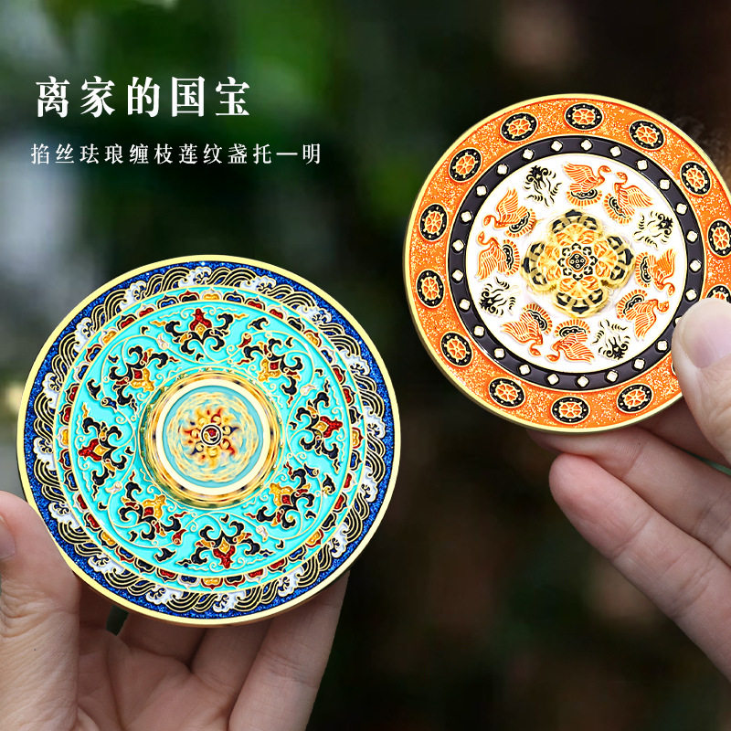 故宫文创敦煌缠枝莲可旋转冰箱贴
