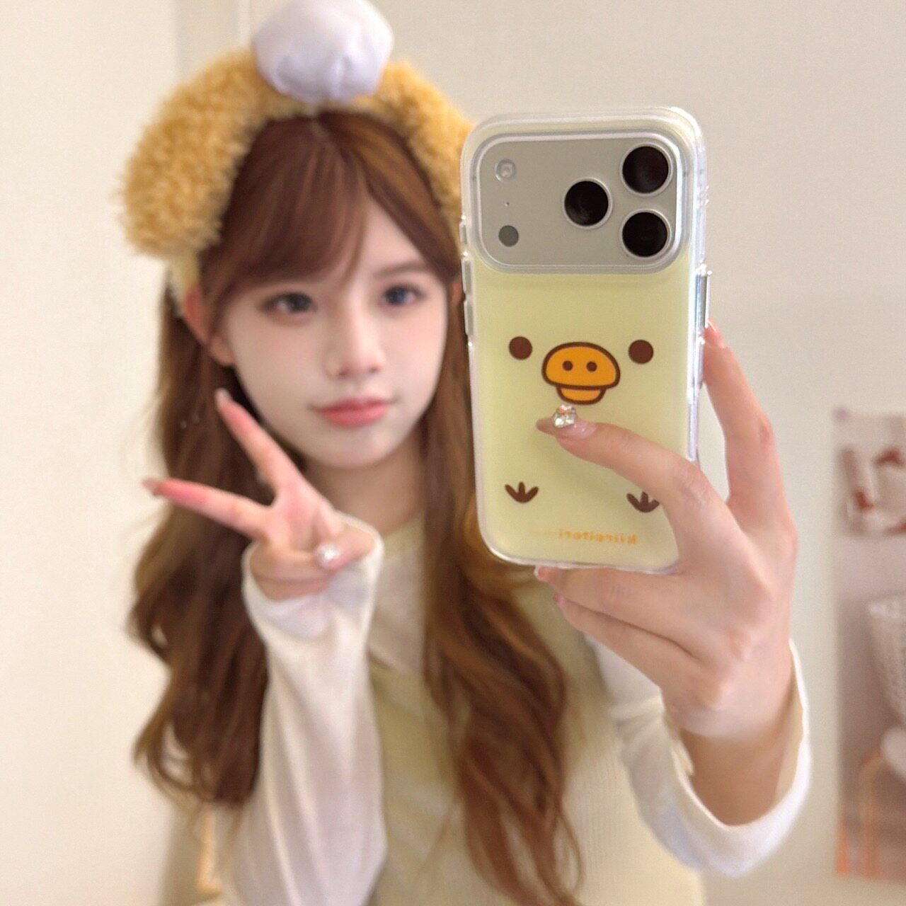 枫森简约鼻孔鸡表情新款适用于苹果17ProMax手机壳iPhone16Pro小众少女心15简约14小清新13卡通可爱软萌壳女