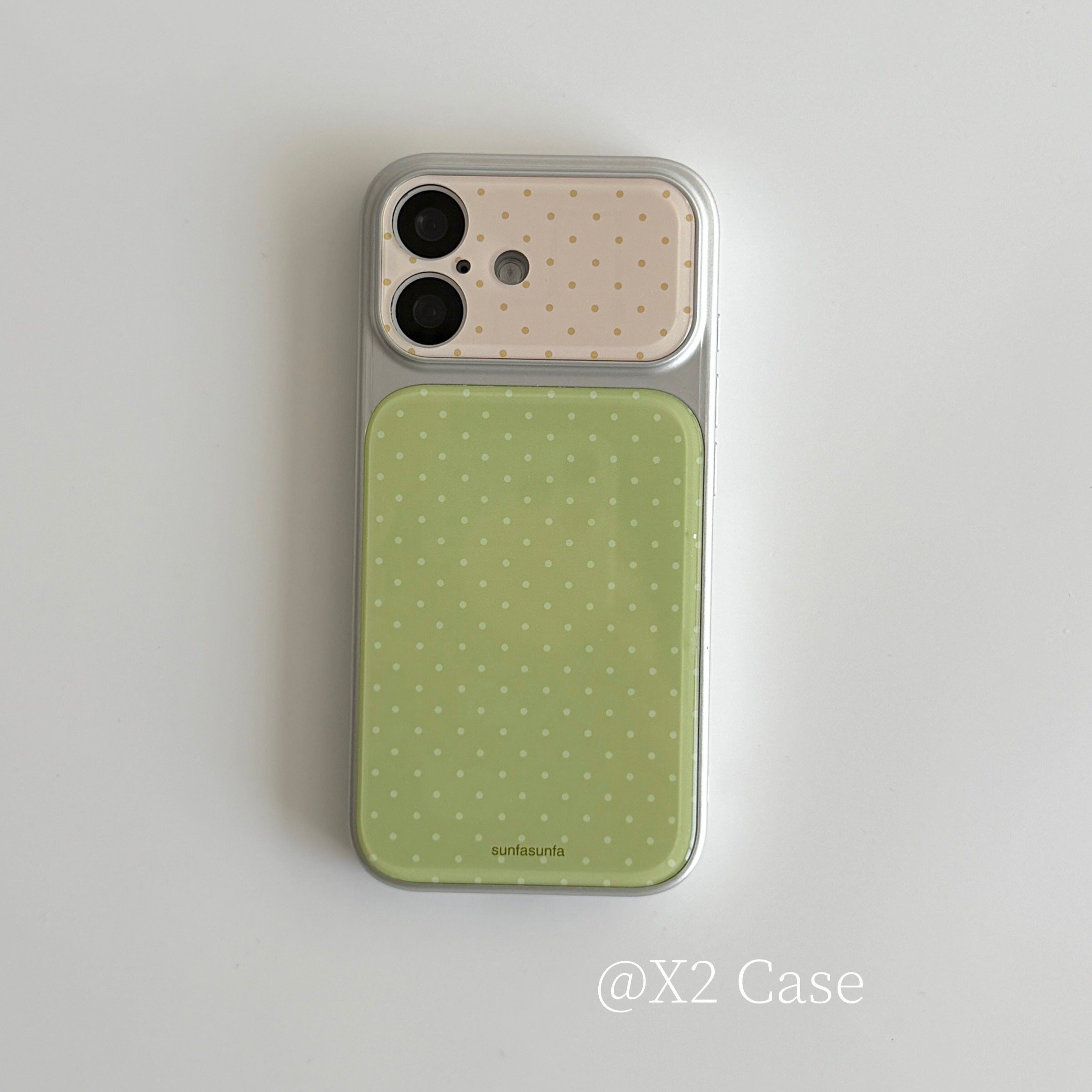 X2 Case时髦小众高级感绿色满屏小波点撞色15pro适用17苹果16Pro Max手机壳iphone17pro新款14保护套全包防摔