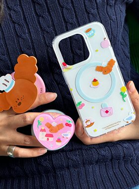 BLUUF TAG原创新款插画 画【甜品屋】可爱小狗创意双层工艺tpu磁吸透明手机保护壳适用苹 果iPhone系列15/16p