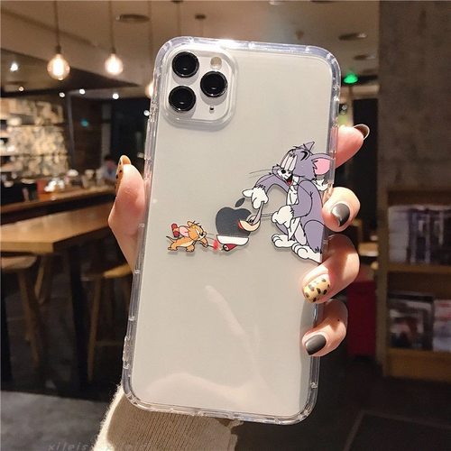 趣味可爱猫和老鼠适用iphone15promax手机壳新款苹果14/13透明硅胶软12/11/xr情侣女7/8/6s高级感创意男se3/x