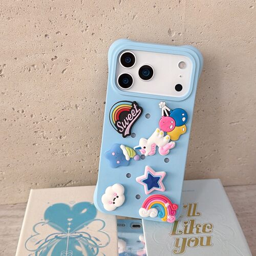 苹果手机壳新款洞洞壳创意diy散热适用iPhone17promax防摔保护套苹果16pro硅胶手机壳可爱卡通15plus情侣软壳