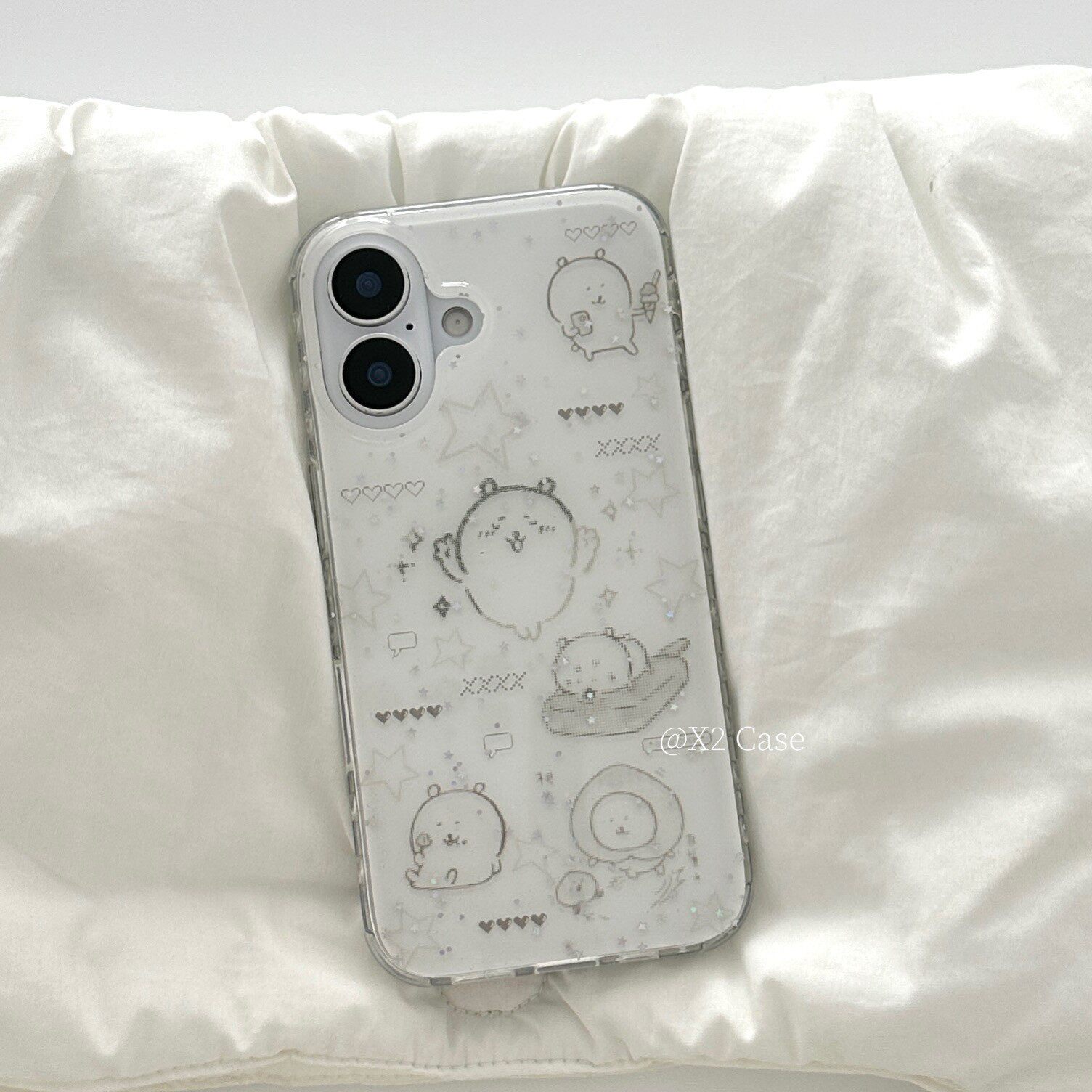 X2 Case呆萌可爱灰色素描画子超兄双层15适用16pro苹果16ProMax手机壳iphone17全包14新款13Promax少女保护套