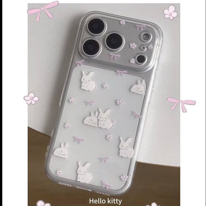 韩风甜美蝴蝶结兔子适用苹果17promax手机壳iphone16promax可爱15透明14紫色系17少女心13防摔12硅胶11软壳16