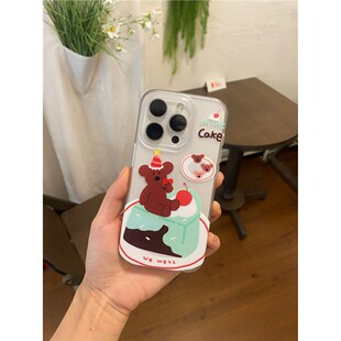 wewe11 原创栗子熊薄荷巧克力蛋糕imd全包图案磨砂手机壳