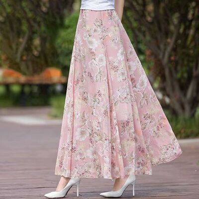 长裙A字裙休闲A字印花半身裙