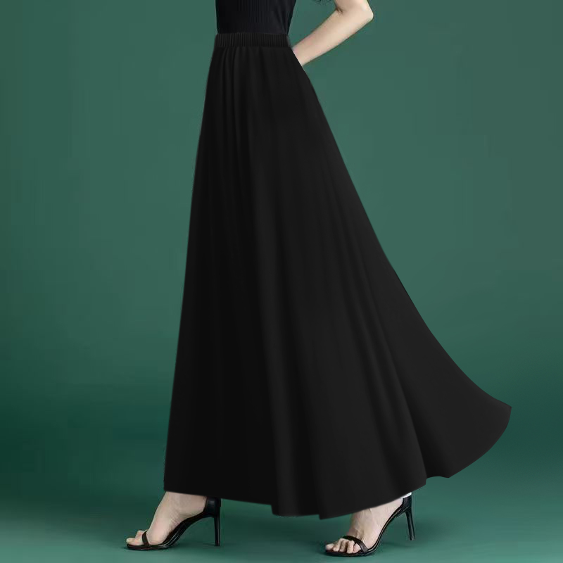 2025年新款时尚韩版显瘦百搭休闲过膝洋气垂坠感薄款洋气a字长裙