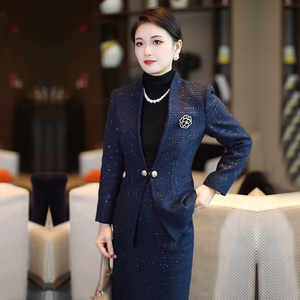 香姐轻奢定制羊毛小香风套装裙加棉加厚气质名媛套装半身裙职业装