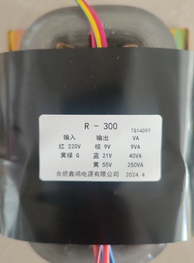 R-300变压器 220V转9V21V55V纯铜参数可以定制