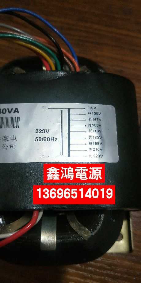 定做R-240VA变压器220V转130V147V165V178V185V198V210V220V 纯铜