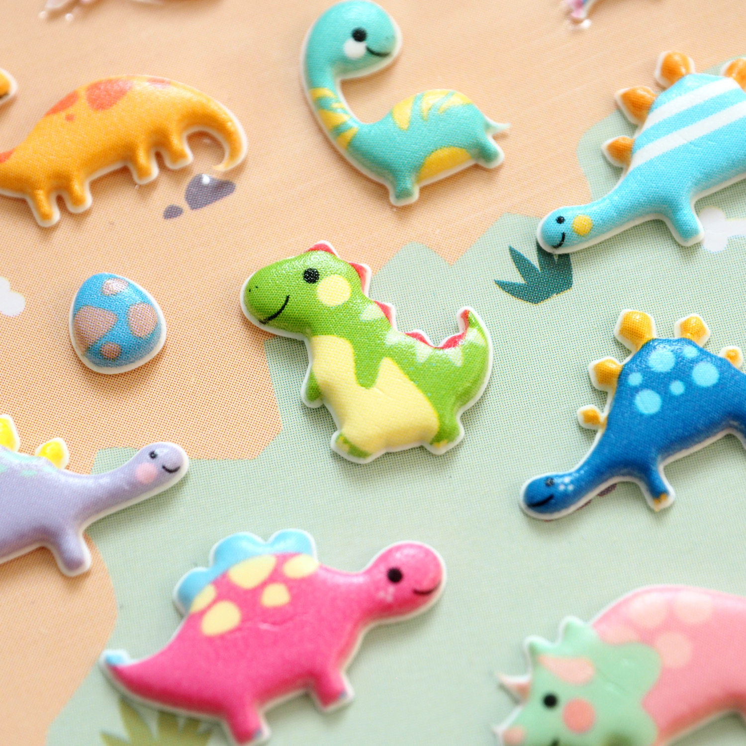 韩国bonito 迷你恐龙侏罗纪 diy手帐日记相册手工装饰泡绵贴纸画