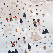 韩国suatelier观星野外露营大自然烫金手工diy手帐日记装 饰贴纸画