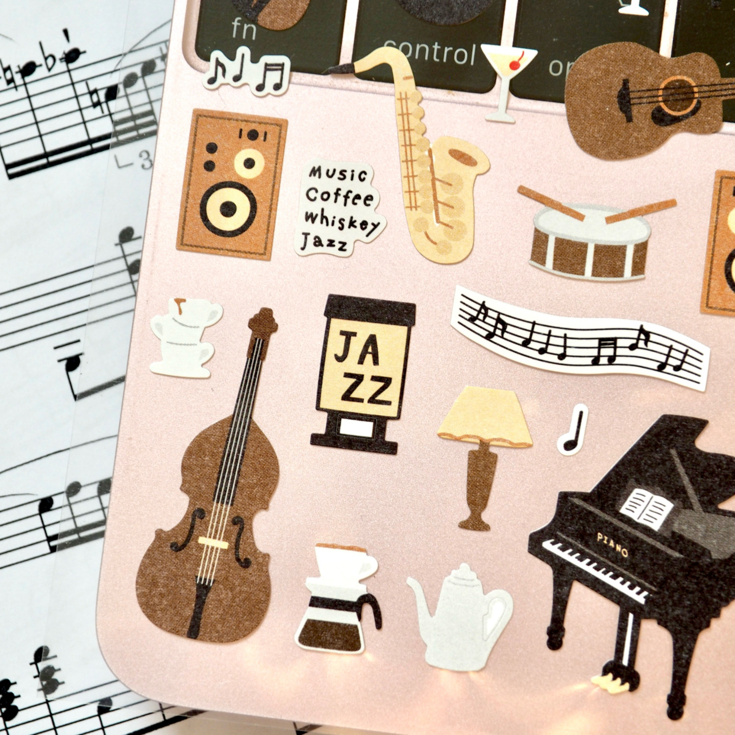 Suatelier 音乐钢琴提琴黑胶琴谱复古情调爵士 手帐装饰diy贴纸画,文具电教/文化用品/商务用品,贴纸/立体贴纸,淘宝优惠券,粉丝福利购,淘宝优惠卷