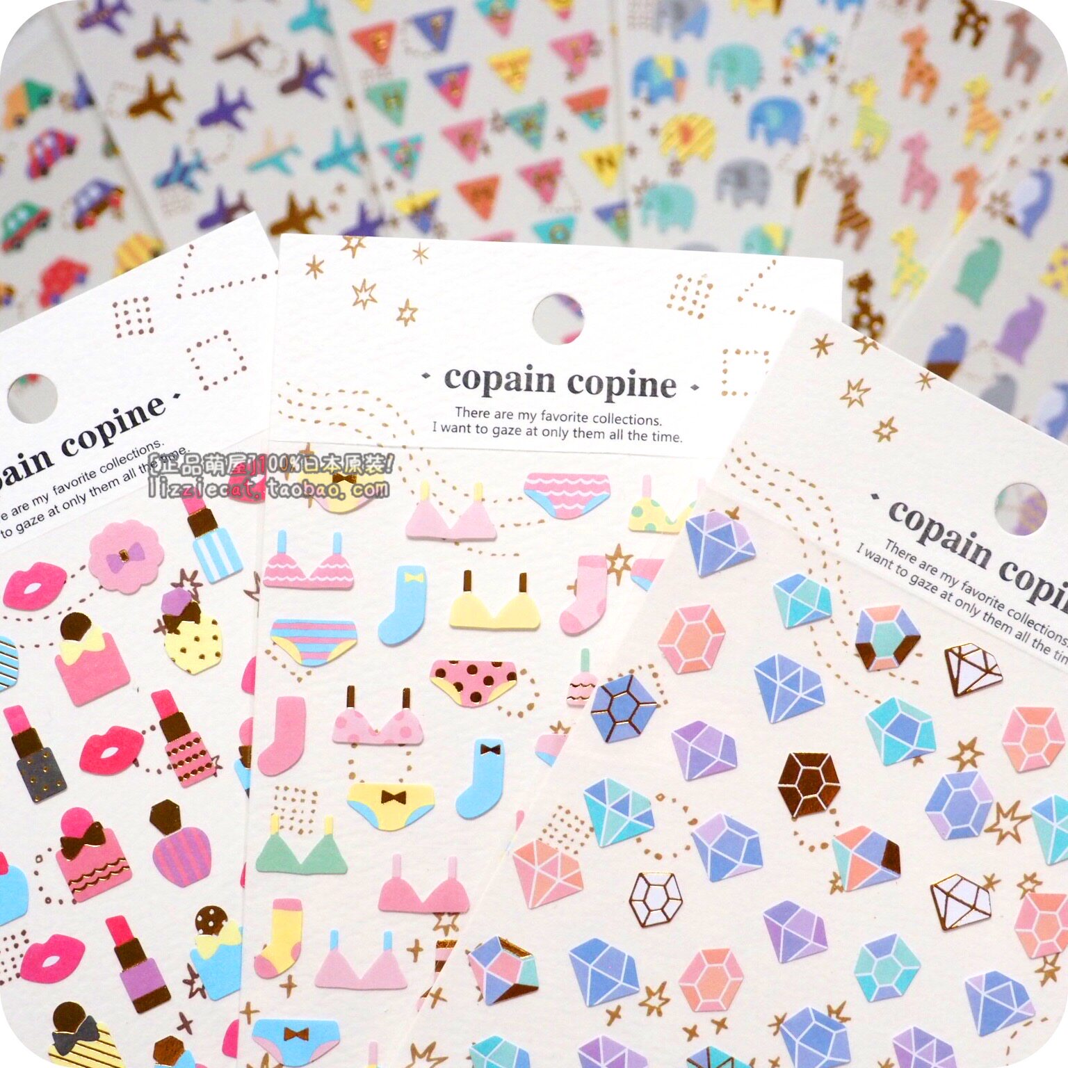 日本mw贴纸比基尼化妆品烫金