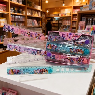 跨境新品猎KPOP猎魔女团加沙男团15cm折叠尺子 卡通高颜值折尺