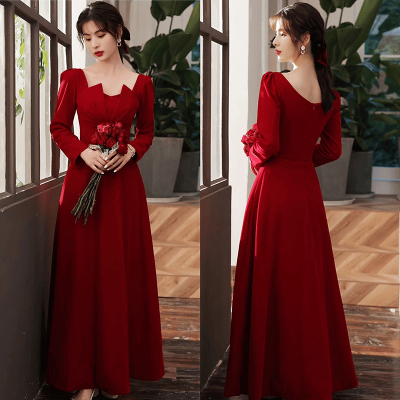 敬酒服新娘结婚订婚礼服裙秋冬2025新款长袖出阁回门宴高级感便装