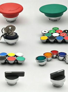 XB2平头金属复位按钮开关头部配件ZB2-BA1C 2C 3C 4C 5C 6C