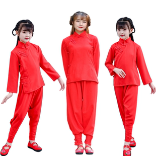新款儿童红高粱演出服九儿红高粱表演服九儿演出服装女古典舞蹈服