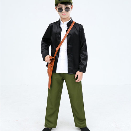 儿童武工队狗腿子反派衣服电影道具衣服演出服装模型道具衣服 - 封面