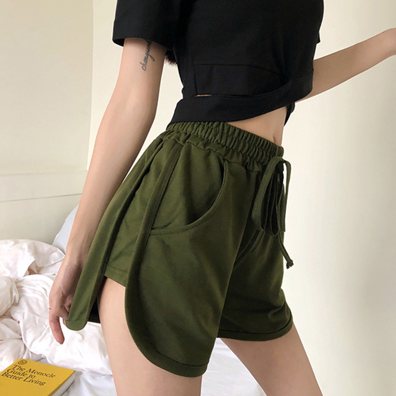 运动短裤女夏宽松大码胖mm跑步阔腿裤子高腰学生外穿休闲家居睡裤