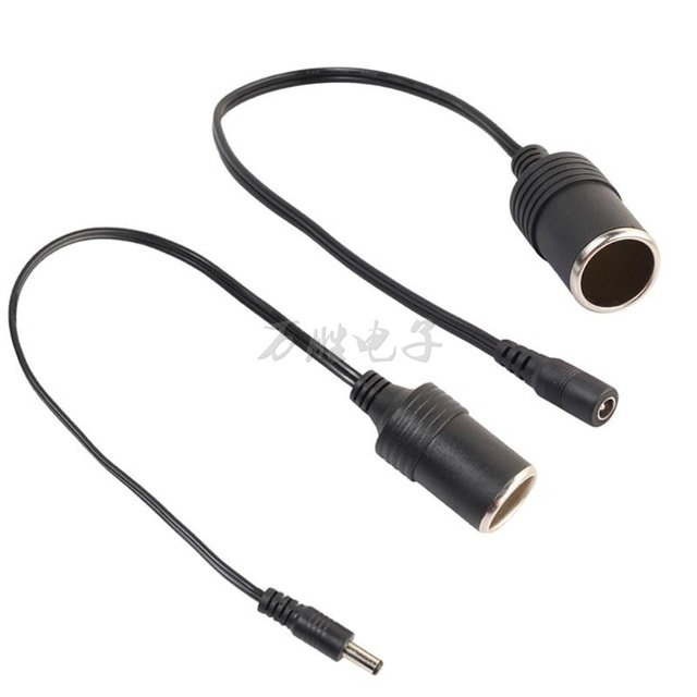 汽车点烟器母座带电源线大功率全铜DC5.5*2.1插头转点烟器母座