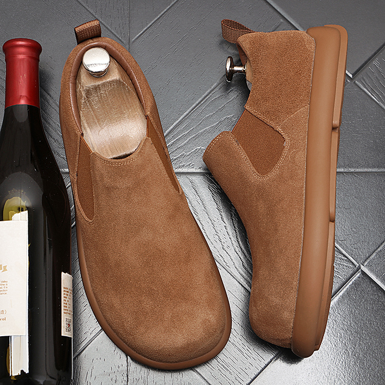 2025秋季新款潮流薄绒男鞋懒人套脚低帮一脚蹬男士加绒休闲鞋时尚