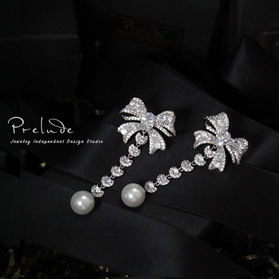 prelude耳环耳夹锆石珍珠洛可可