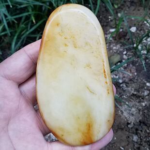 长A货和田玉原石籽料毛料玉石摆件手把件304克124 16MM处理价