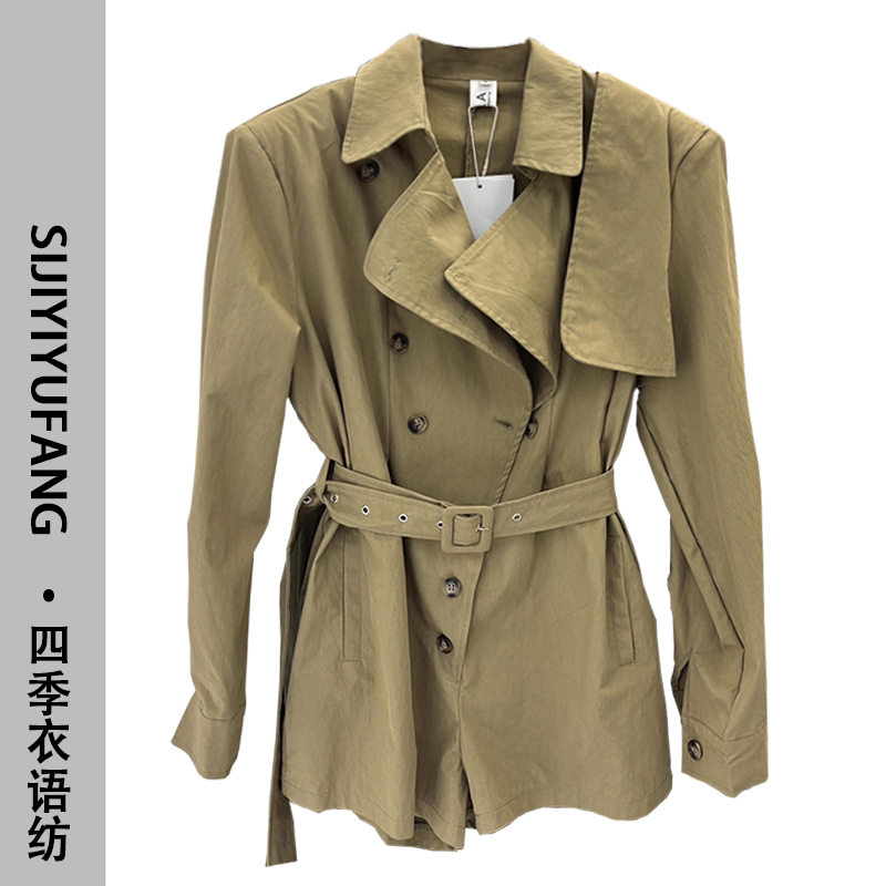 独特设计感时尚风衣连体裤女