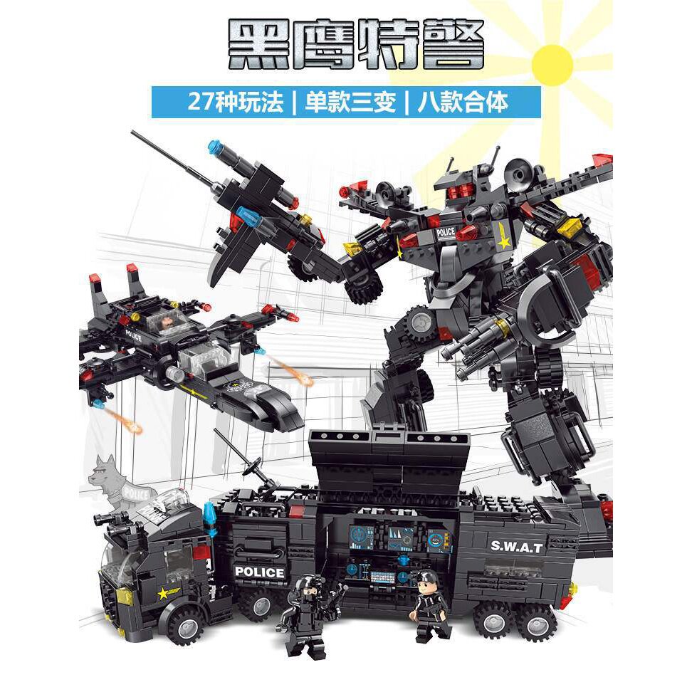 警察消防小颗粒儿童拼装益智玩具小积木男孩智力兼容乐高积木