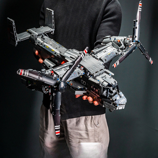 鱼鹰V-22直升机运输机儿童兼容积木拼装玩具男孩子高难度