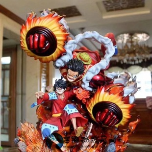 四档 和服路飞 群鸦炮 战斗场景手办雕像摆件 大猿王 海贼王GK