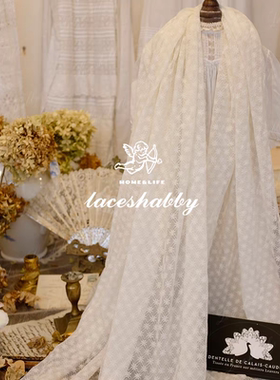 法国国宝级古法加莱蕾丝leaves lace手工DIY高定白色蕾丝花边-060