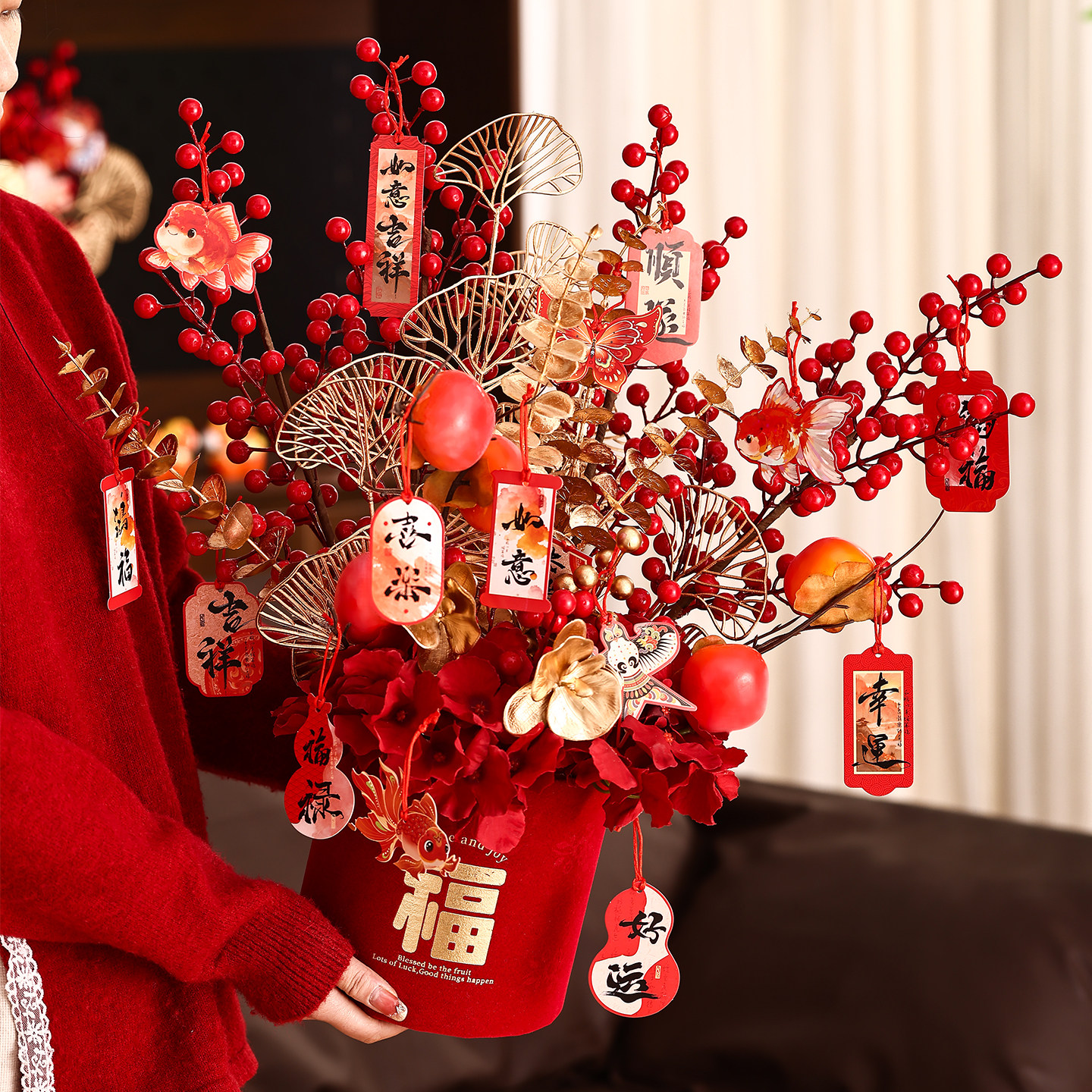 2026新年装饰摆件挂饰场景氛围布置挂件春节福桶抱抱桶客厅装饰品,节庆用品/礼品,挂饰/生肖挂饰,淘宝优惠券,粉丝福利购,淘宝优惠卷