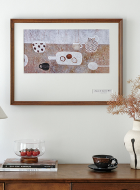 法式中古风客厅餐厅装饰画简约高级卧室入户玄关壁画小众书房挂画