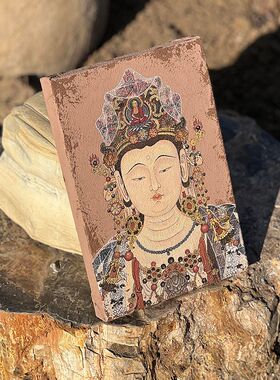 水月观音新中式复古法海寺客厅装饰画法式中国风敦煌菩萨玄关挂画