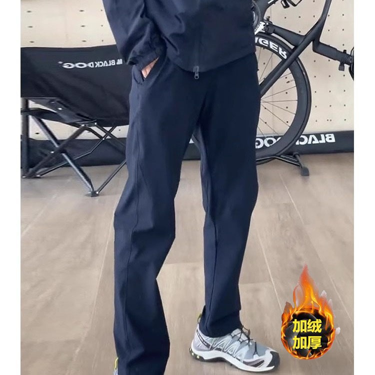 蓝色美式机能软壳冲锋裤男款秋冬防水加绒工装裤子修身徒步登山