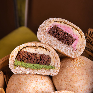 草莓抹巧克力茶布朗尼全麦欧包手作坚果蛋糕奶酪奶酥代餐餐包零食