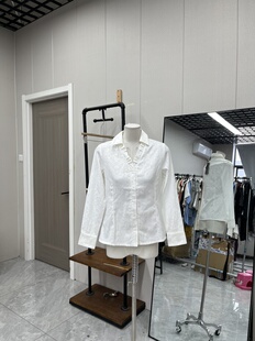 打底衬衫 新款 时尚 显瘦上衣修身 衬衣 春秋白色秋季 收腰法式 长袖