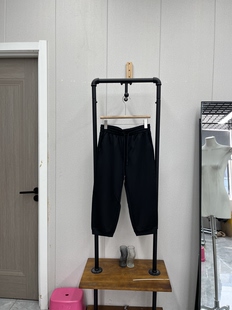 松紧腰轻薄舒适高腰运动款 款 束腿设计夏季 黑色七分裤