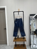 休闲百搭 高腰百搭春秋款 大童牛仔裤 灯芯绒拼接阔腿裤