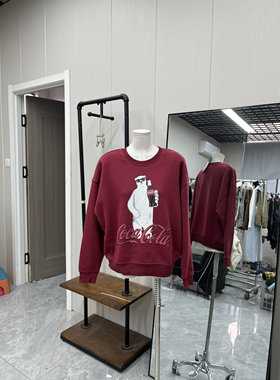可爱高品质加绒减龄卫衣卡通可乐北极熊设计韩版宽松