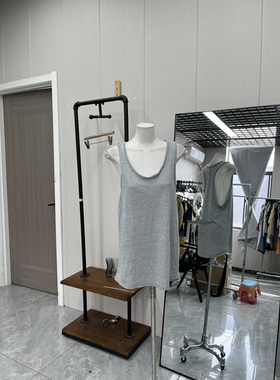 复古灰色工字背心轻薄款运动休闲穿搭透气清爽夏季